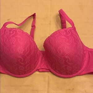 Cacique Vibrant Pink Lace Bra Size 42DD